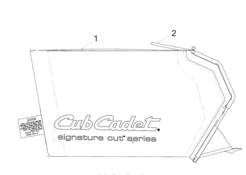 Grassbag Diagram and Parts List for SC700E (12AEL2S7710)(2017) Cub Cadet Lawn Mower